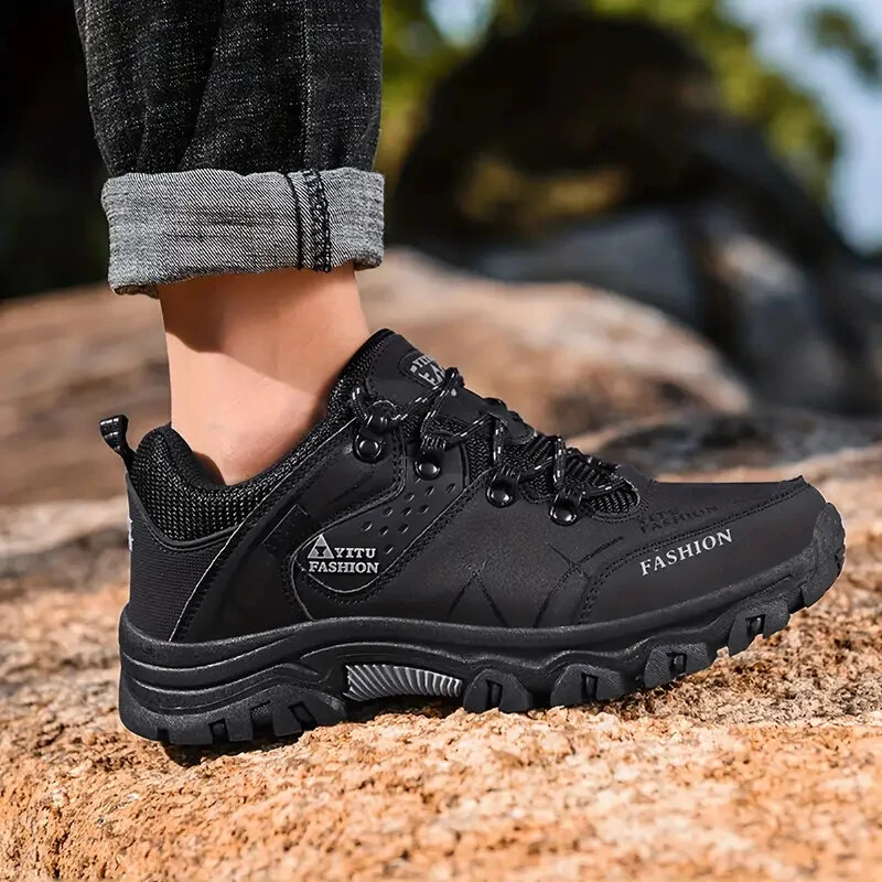(image for) TENGOO Outdoor Hiking Shoes PU Soft Trekking Waterproof Lace-up Mountaineering Travel Walking Sneaker